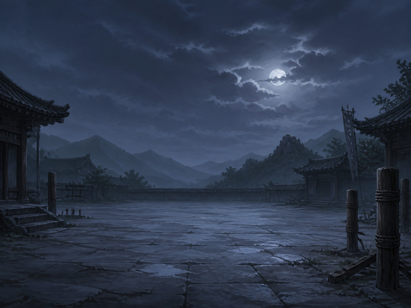 Moonlit courtyard